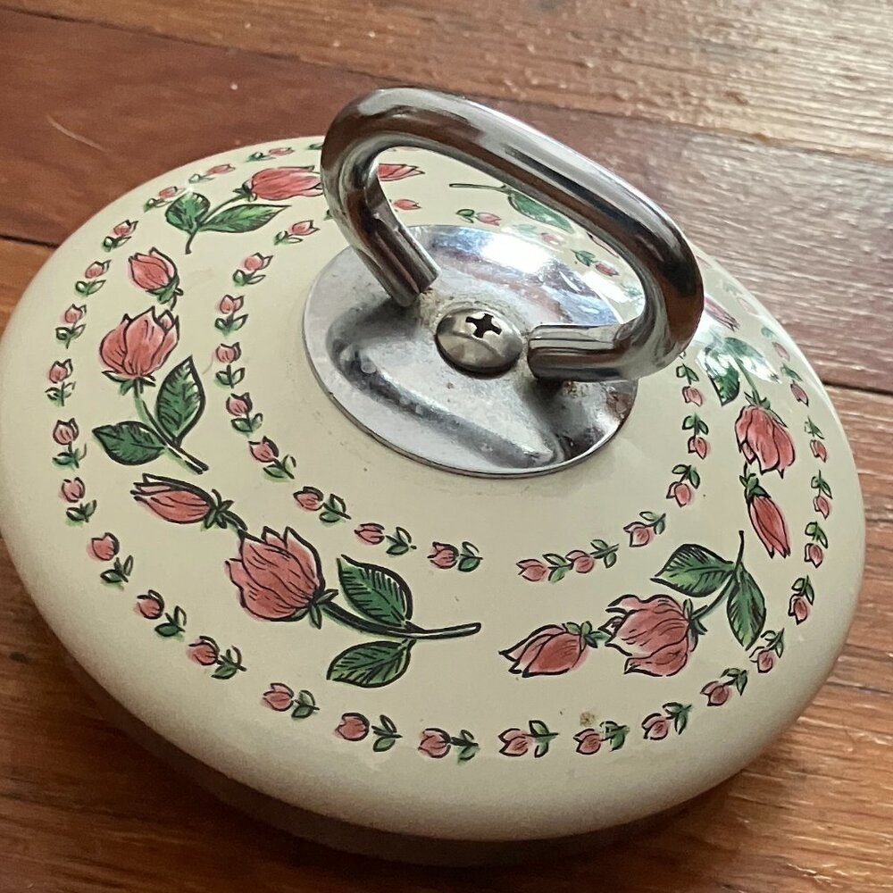 3 QT Enamel Steel Tea Kettle Tea Pot VINTAGE FLORAL GARDEN Made in Thailand - Picture 9 of 11
